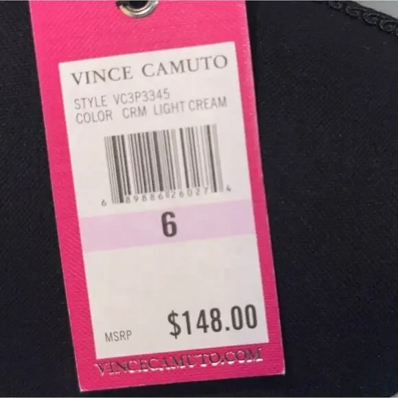 NWT! Vince Camuto Light Cream Shift Dress with Beautiful Neckline - Size 6 - Picture 7 of 8